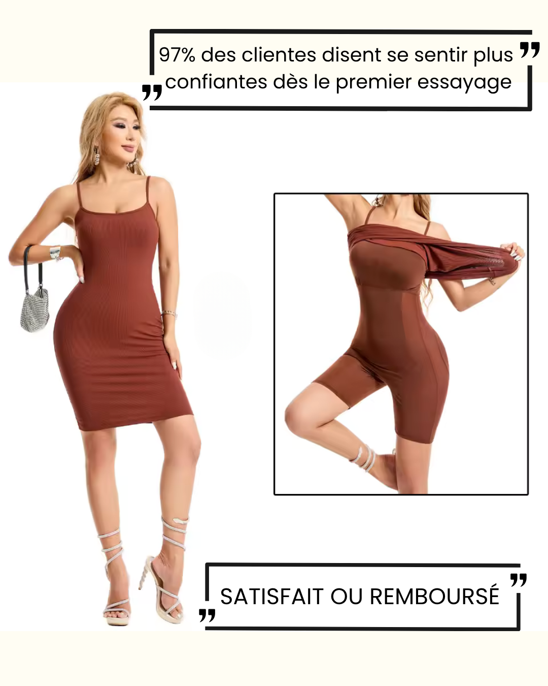 Robe Bretelle Gaine Intégrée - Silhouette Sculptée