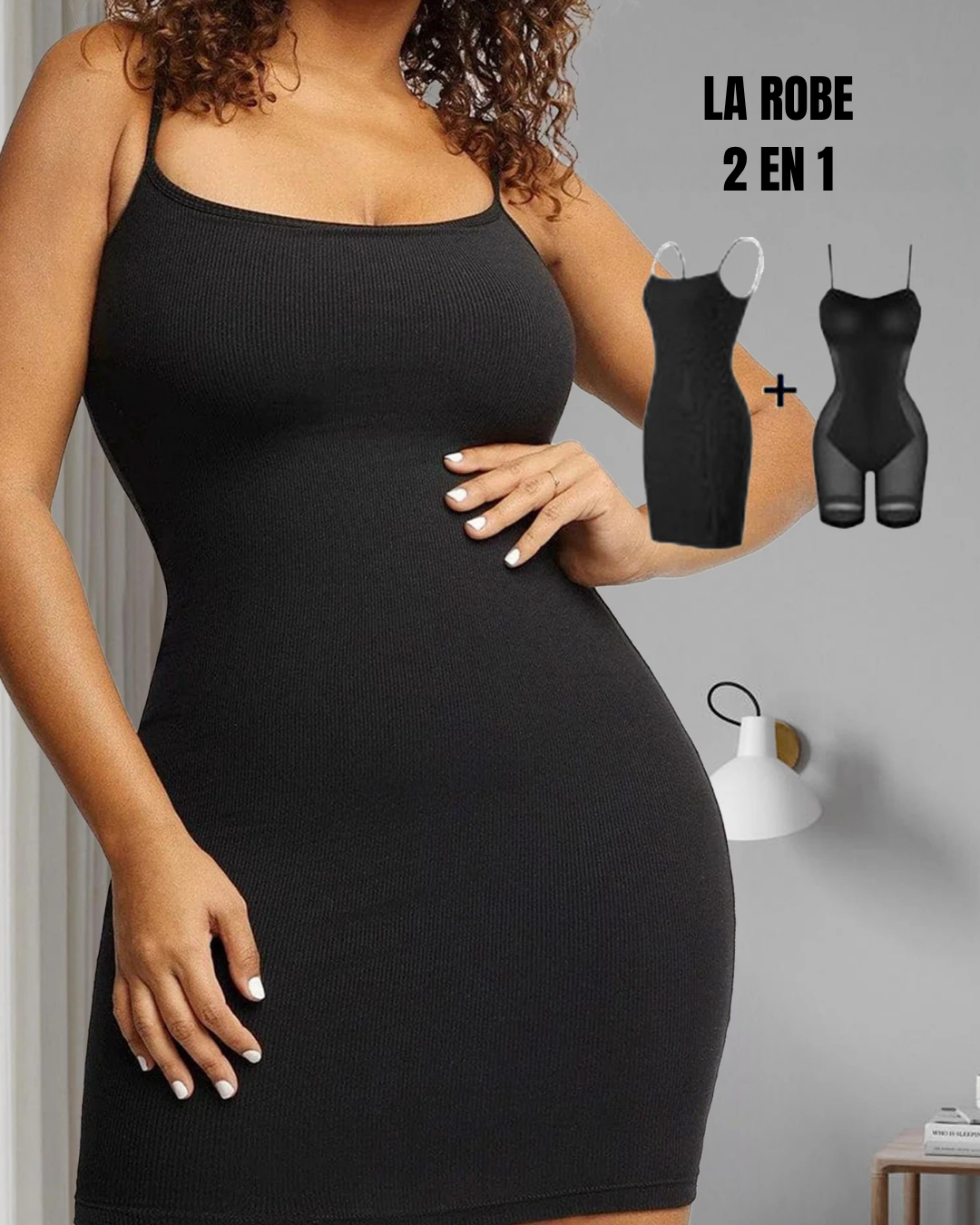 Robe Bretelle Gaine Intégrée - Silhouette Sculptée