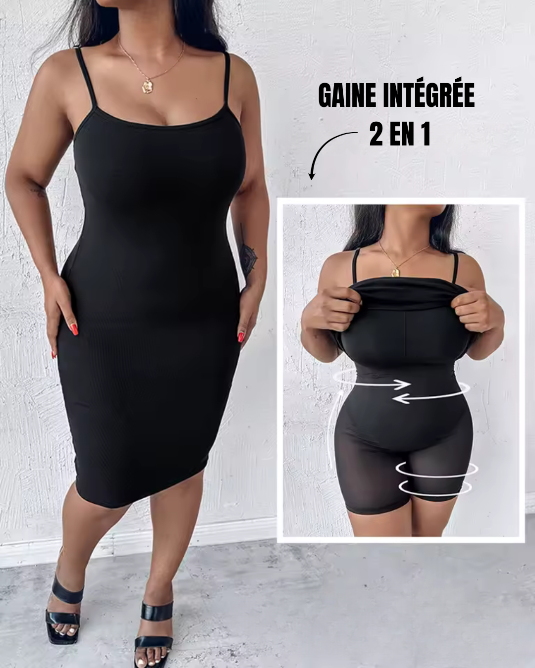 Robe Bretelle Gaine Intégrée - Silhouette Sculptée