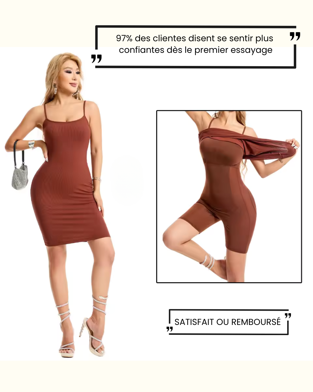 Robe Bretelle Gaine Intégrée - Silhouette Sculptée