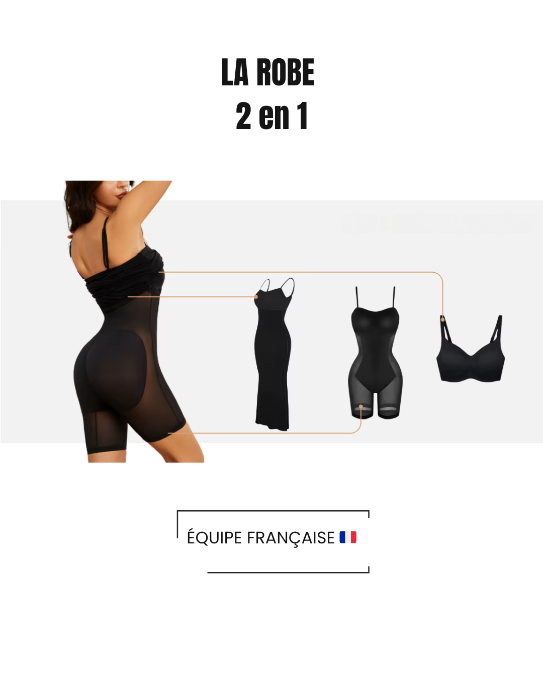 Robe Bretelle Gaine Intégrée - Silhouette Sculptée