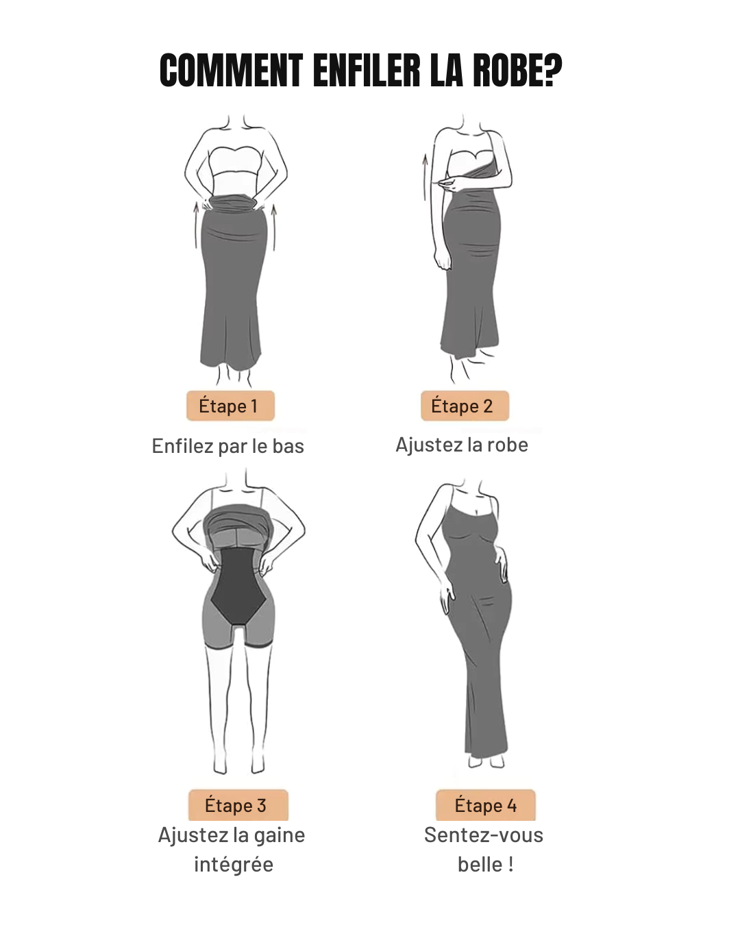 Robe Gaine Intégrée – Silhouette Sculptée