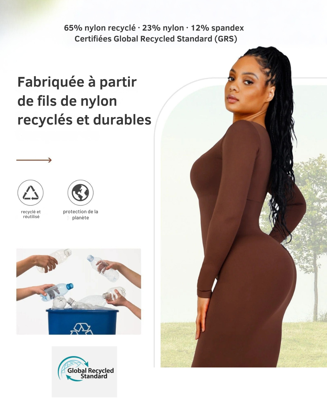 La Robe Léa — Col Carré · Gaine Seconde Peau