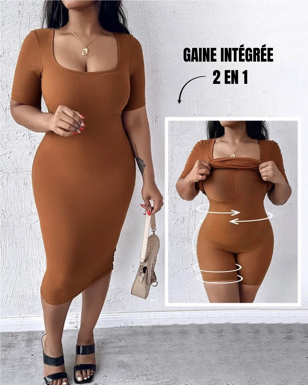 Robe Gaine Intégrée – Silhouette Sculptée