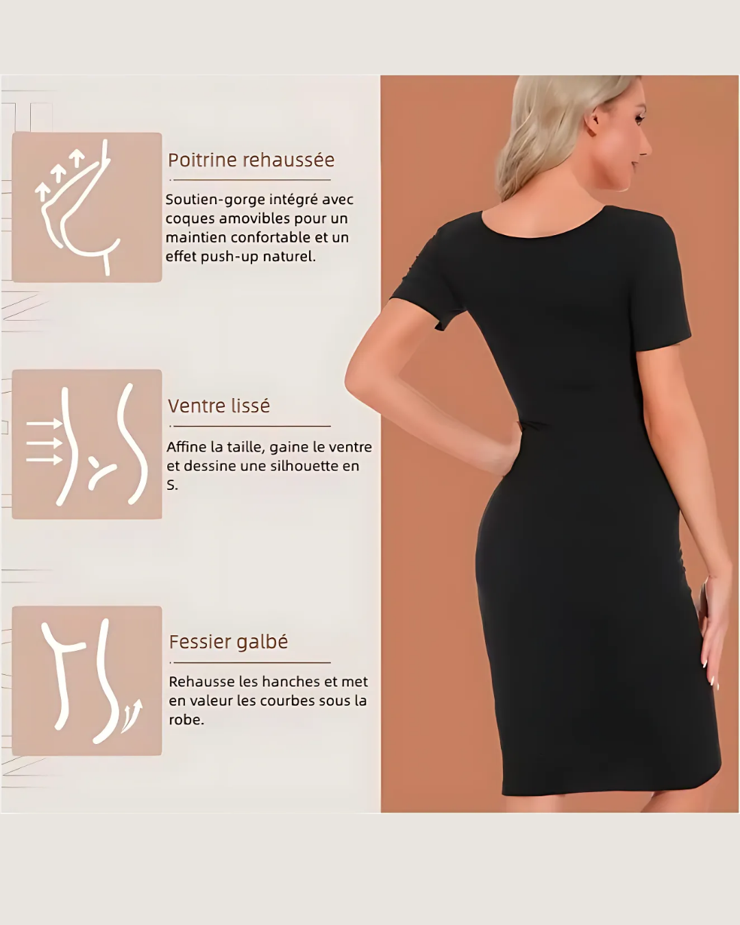 Robe Gaine Intégrée – Silhouette Sculptée