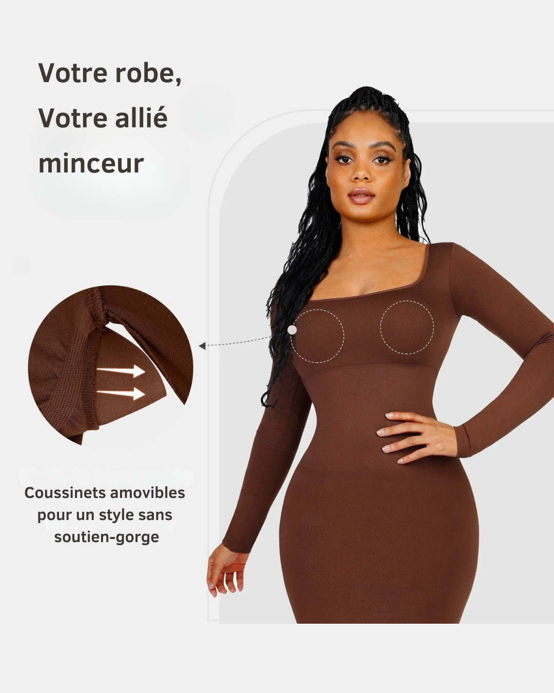 La Robe Léa — Col Carré · Gaine Seconde Peau