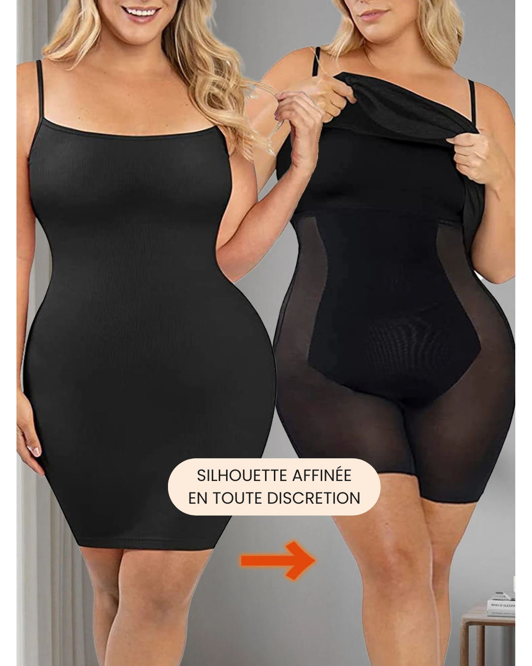 Robe Bretelle Gaine Intégrée - Silhouette Sculptée