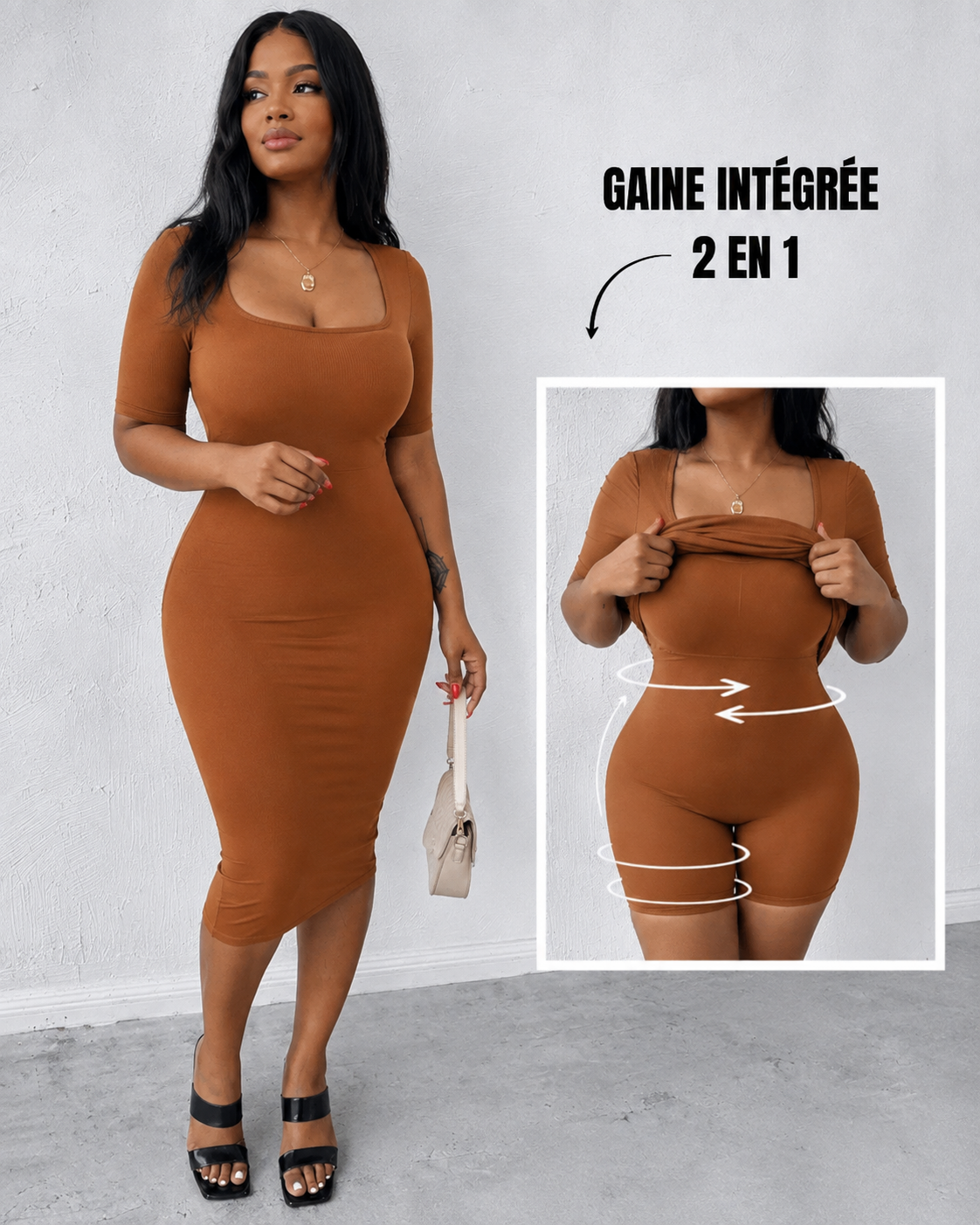 La Robe Alix — Manches Courtes · Gaine 2-en-1